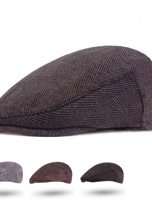 Men's Flat Cap Light Grey Dark Gray Cotton Streetwear Stylish 1920s ...