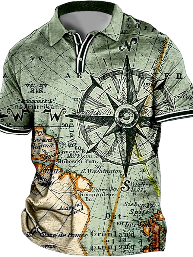  Hombre Talla Grande POLO Grande y alto Estampados Cuello Vuelto Estampado Manga Corta Primavera verano Deportes Moda Ropa de calle Design Exterior Calle Tops