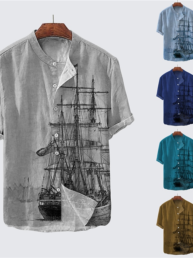 Reclaimed Vintage - Chemise coupe carrée à manches courtes et rayures fines - Bleu