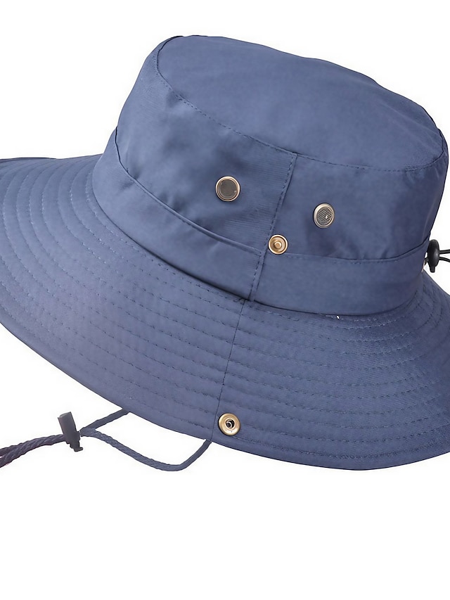  Men's Bucket Hat Sun Hat Fishing Hat Boonie hat Hiking Hat Black Navy Blue Polyester Streetwear Stylish Casual Outdoor Daily Going out Plain UV Sun Protection Sunscreen Quick Dry Lightweight
