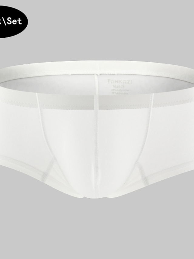  Homens 3 pacotes Cueca Boxer Cuecas Fibra Sintética Respirável Lavável Confortável Tecido Cintura Baixa Preto Branco