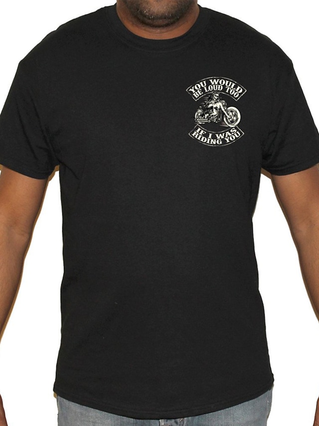 Men's Plus Size Big Tall T shirt Tee Tee Graphic Tee Crewneck Black ...