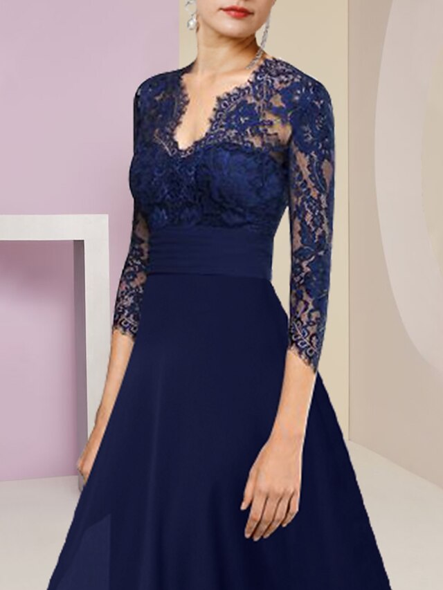 A-Line Mother of the Bride Dress Formal Wedding Guest Elegant High Low ...