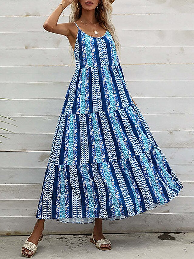 Women's Beach Dress Resort Wear Beach Wear Long Dress Maxi Dress Print ...