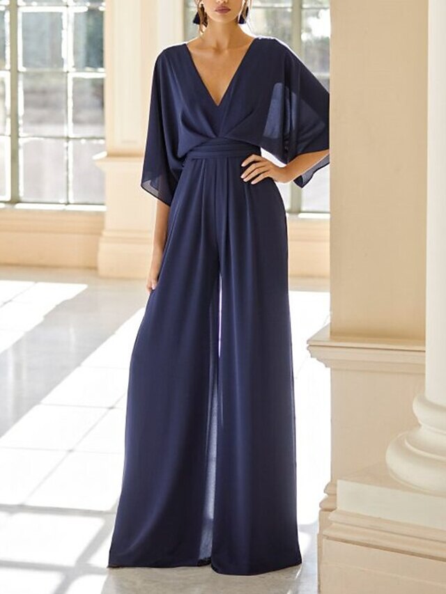 ALine Bridesmaid Dress V Neck Long Sleeve Elegant Chiffon with Ruching 2024 131.99