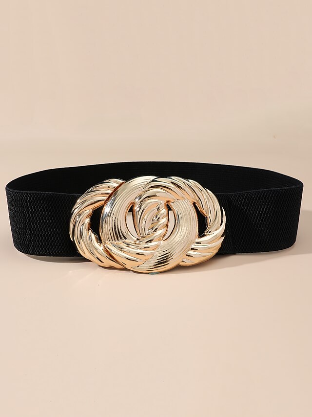 Women's Belt Elastic band Black Skinny Belt Dailywear Weekend Pure