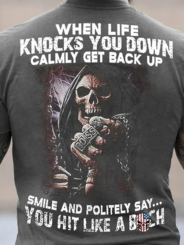 Independence Day Mens Graphic Shirt When Life Knocks You Down Calmly Get Back Up Smile And