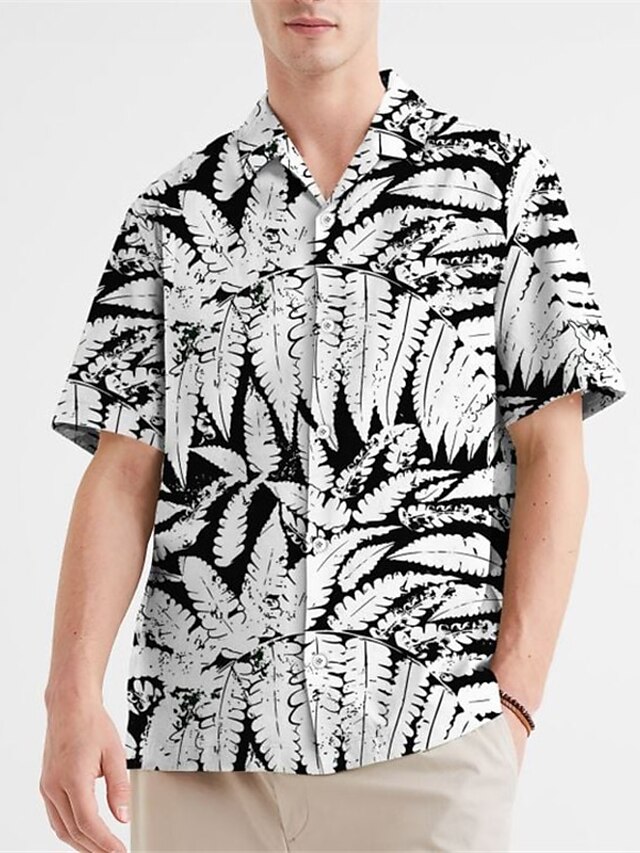 Chemise hawaïenne décontractée boutonnée à manches courtes pour homme, Tournesol jaune - Tigre marron, 3X-Large