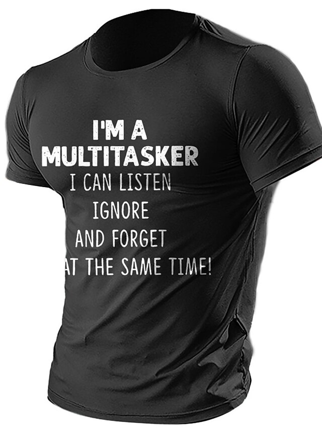 Graphic Prints Funny Letter Print Wine Black Red T shirt Tee Graphic