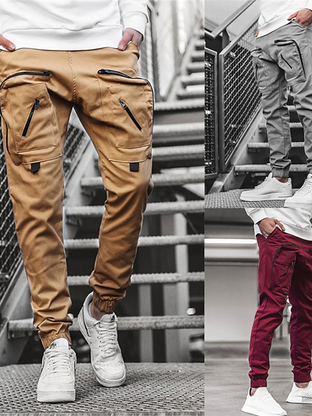 Pantalons Homme De Travail Multi-Poches Ceinture Elastique Chino Pantalons Kaki à La Mode Pieds Mens Pants De SurvêTement Pantalons Cargo Casual Sport Jogging Et éTé Taille (Green, XXXL