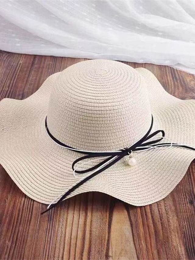  צבע בז 'חדש פשוט מתקפל רחב שוליים תקליטון בנות כובע קש כובע שמש כובע חוף נשים קיץ כובע uv להגן על נסיעות כובע גברת כובע נקבה
