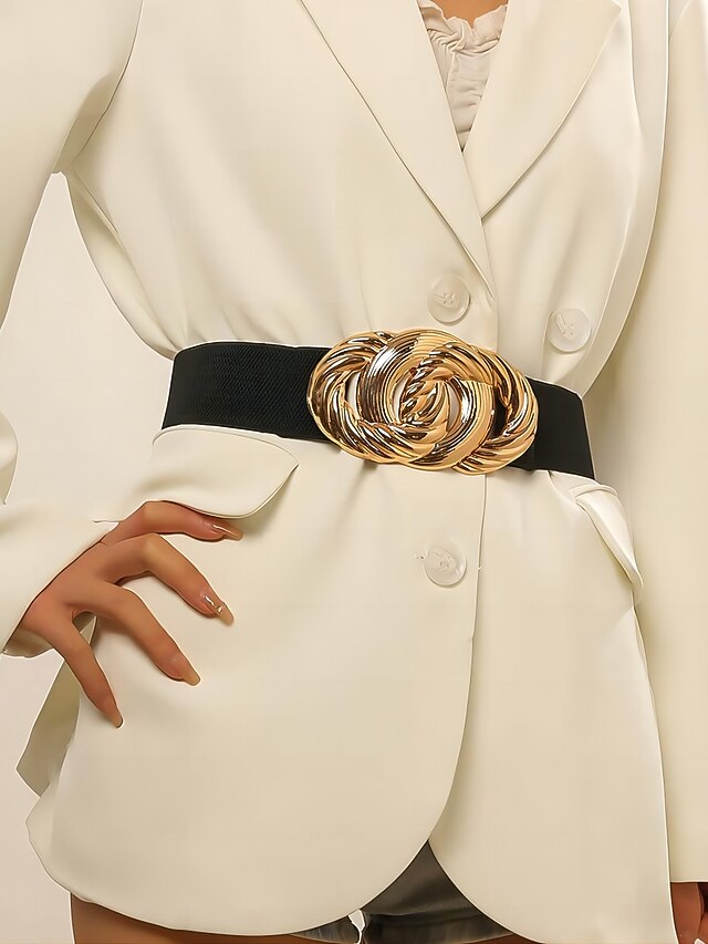 Women's Belt Elastic band Black Skinny Belt Dailywear Weekend Pure