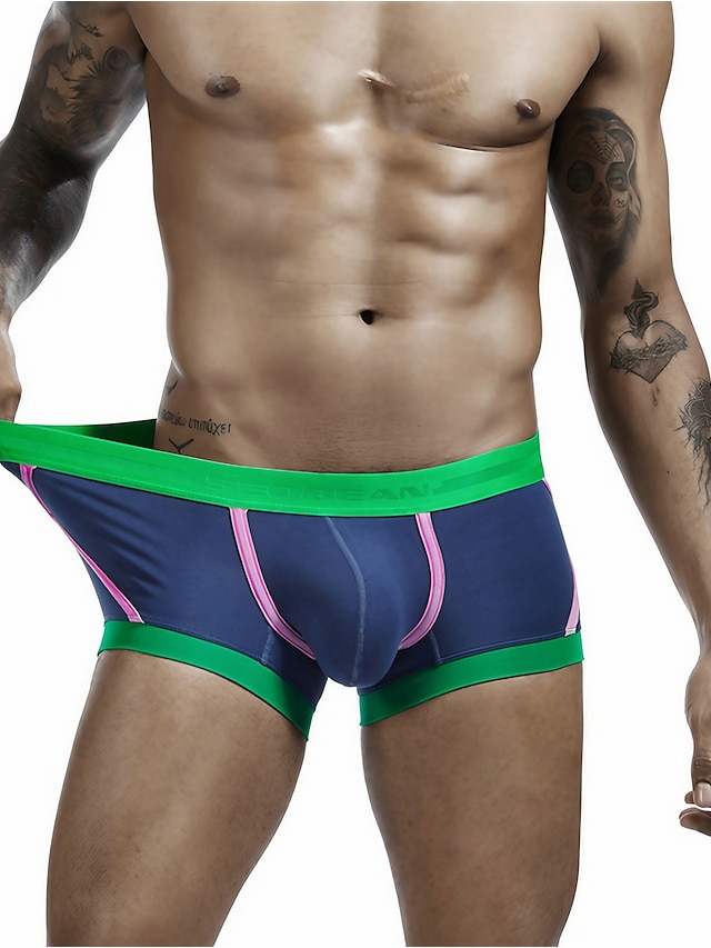  Herre 1 Deler Boxer Underbukse Underbukser Trykt mønster Spandex Polyester / Bomull Blanding Vaskbar Bekvem Grafiske trykk Lavt liv Svart Hvit