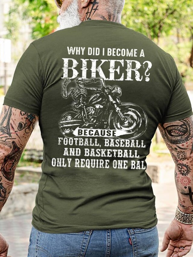 T shirt Cool Shirt Tee Funny Polester / Cotton Blend Motorcycle stamp ...