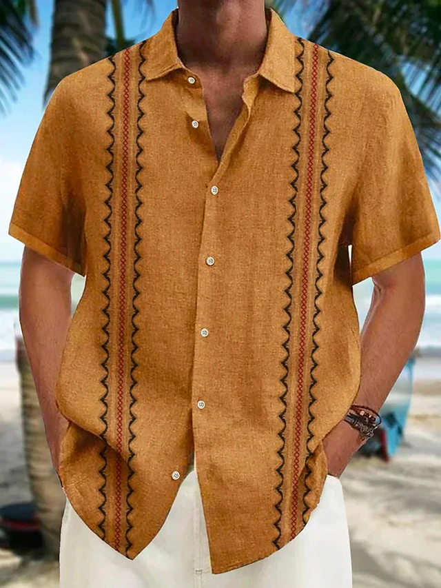 Men's Summer Shirt Casual Shirt Beach Shirt Graphic Prints Vacation Hawaiian White Yellow Blue Gray Short Sleeve Lapel Spring & Summer Clothing Apparel Print4