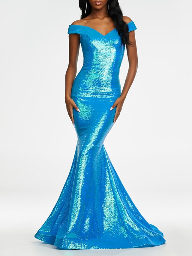 Mermaid / Trumpet Prom Dresses Sparkle & Shine Dress Party Wear Sweep