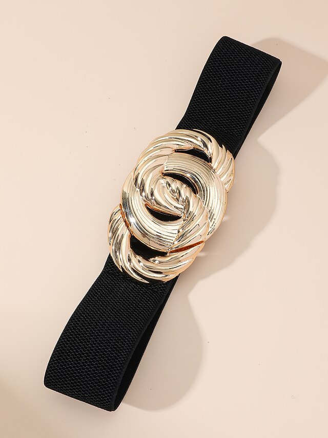 Women's Belt Elastic band Black Skinny Belt Dailywear Weekend Pure