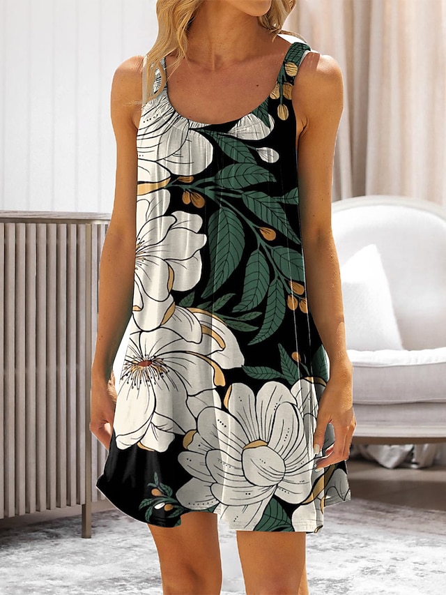Women's Plus Size Loungewear Nightgown Nightshirt Dress Flower Leaves ...