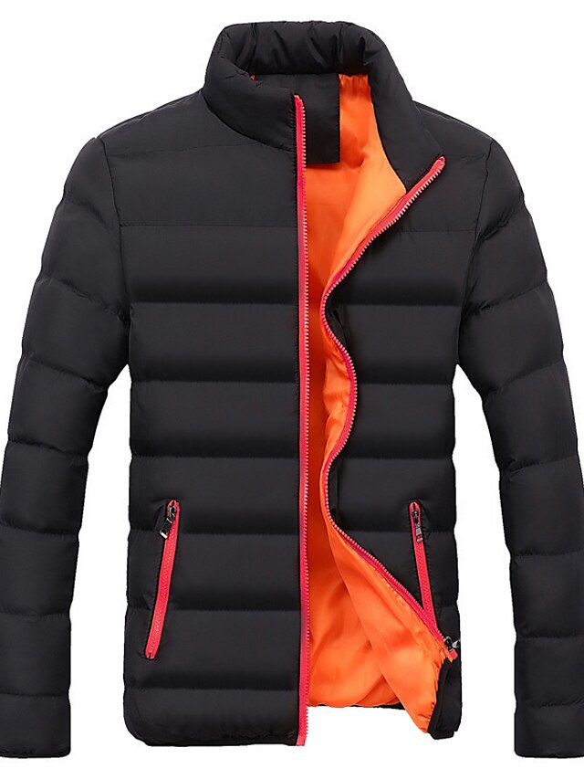 Men's Winter Jacket Puffer Jacket Padded Classic Style Sports Outdoor ...