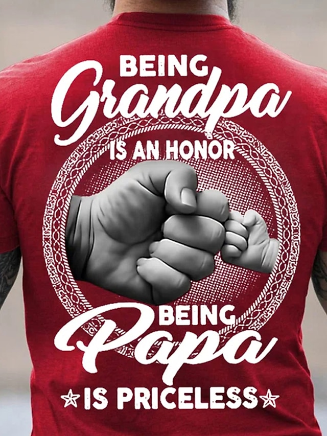  Father's Day papa shirts Men's T shirt Tee Graphic Tee Casual Style Classic Style Cool Shirt Letter Graphic Prints Family Hot Stamping Street Vacation Short Sleeve Print Clothing Apparel Basic