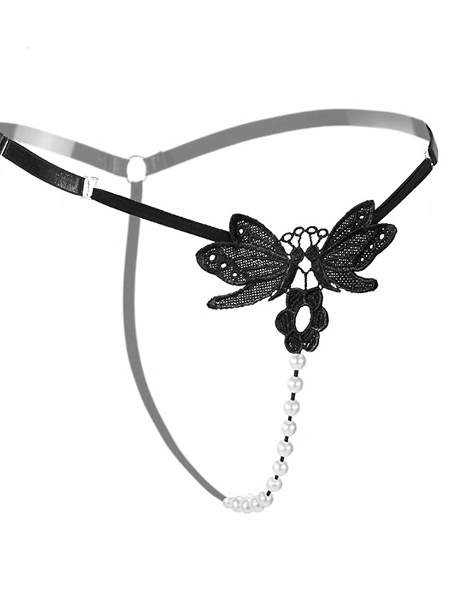 Women's Thong Underwear 5 Pieces Underwear Sexy Lace Hole Color Block