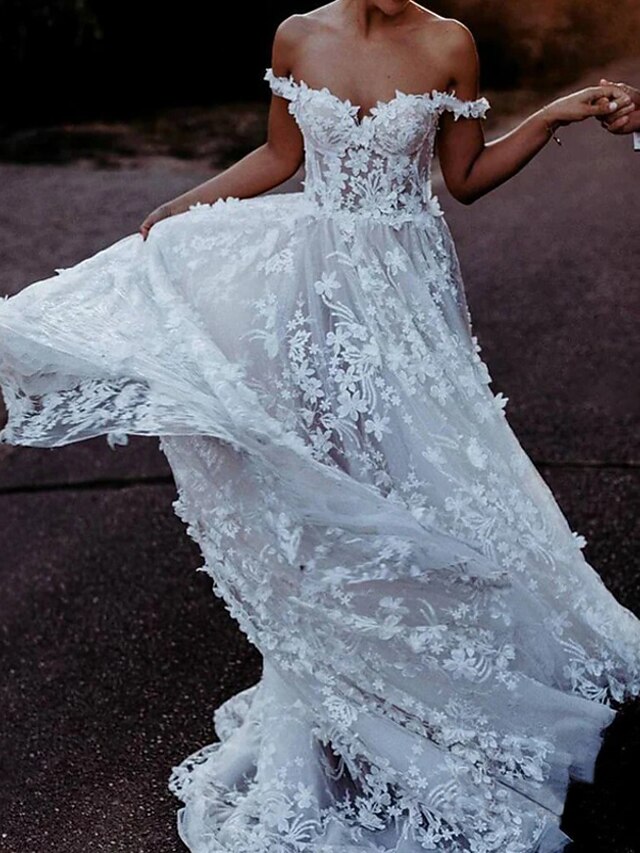 Bridal Shower Little White Dresses Simple Wedding Dresses A-Line Off Shoulder Cap Sleeve Tea Length Satin Bridal Gowns With Solid Color