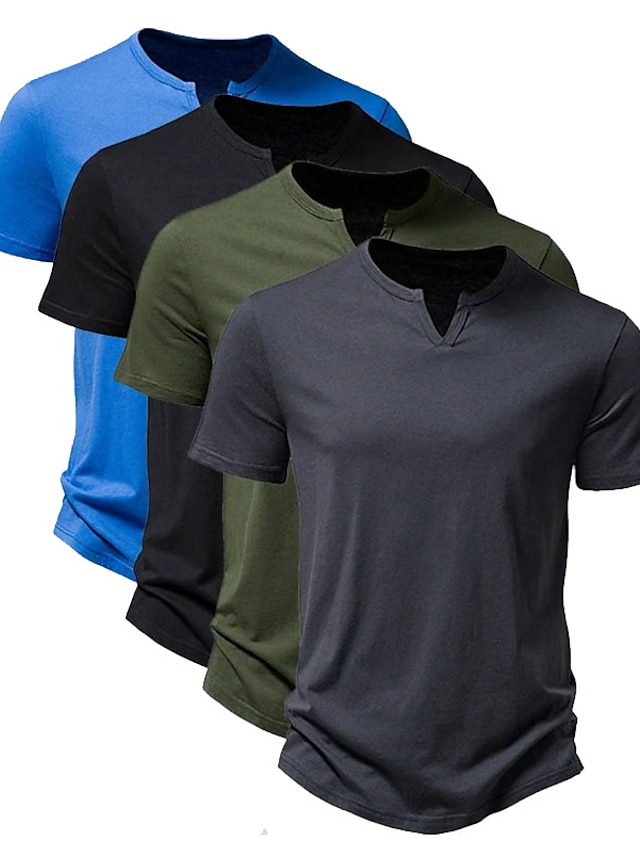  Ανδρικά Μπλουζάκι Μπλουζάκι μπλουζάκι Σκέτο Λαιμόκοψη V Δρόμος Διακοπές Κοντομάνικο Ρούχα Υψηλής Ποιότητας Βασικό Σύγχρονη Σύγχρονη