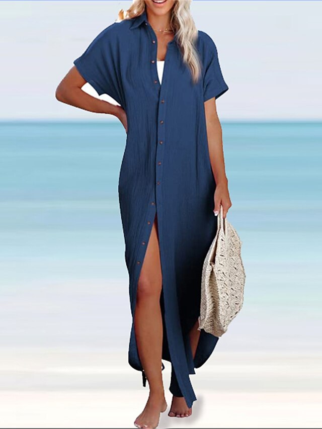 Women's Shirt Dress Casual Dress Shift Dress Maxi long Dress Outdoor