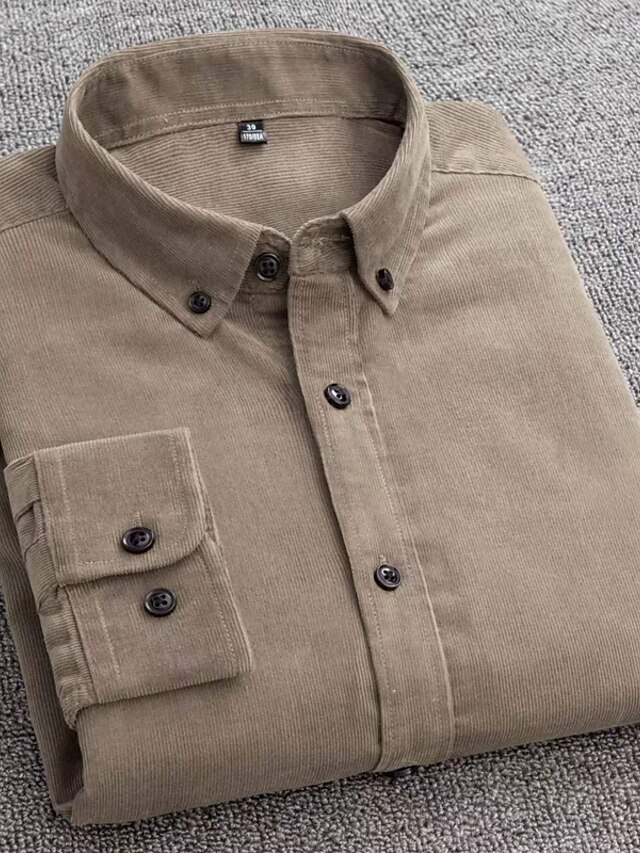  Men's Flannel Shirt Corduroy Shirt Solid Color Corduroy - Black Corduroy - Grey corduroy navy blue Corduroy Burgundy Corduroy dark green Clothing Apparel Cotton