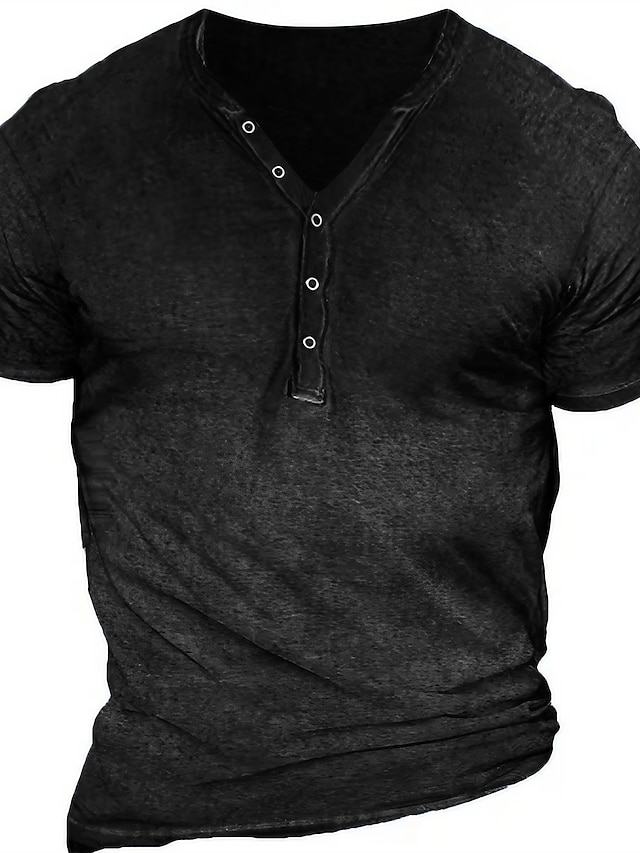  Pánské Tričko Tričko Henley Cool košile Bez vzoru Henley ulice Dovolená Krátké rukávy Oblečení Designové Základní Moderní soudobé