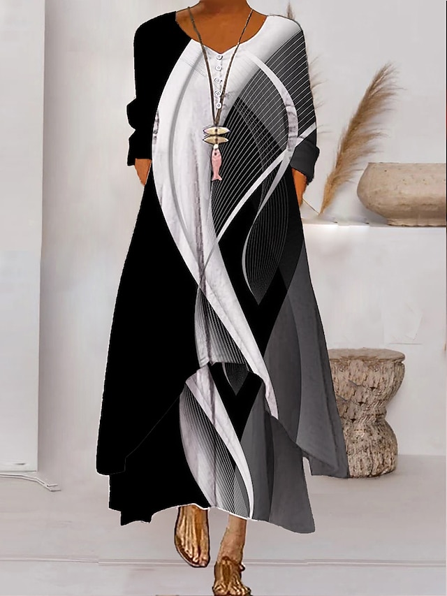 Robe à manches longues zippée avec poches bloc de couleur