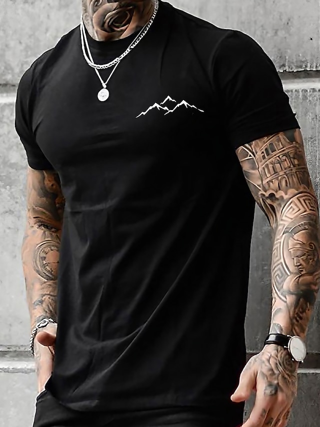  Men's Plus Size T shirt Tee Big and Tall Graphic Prints Crewneck Print Short Sleeves Streetwear Stylish Casual Tops Outdoor Going out Tops
