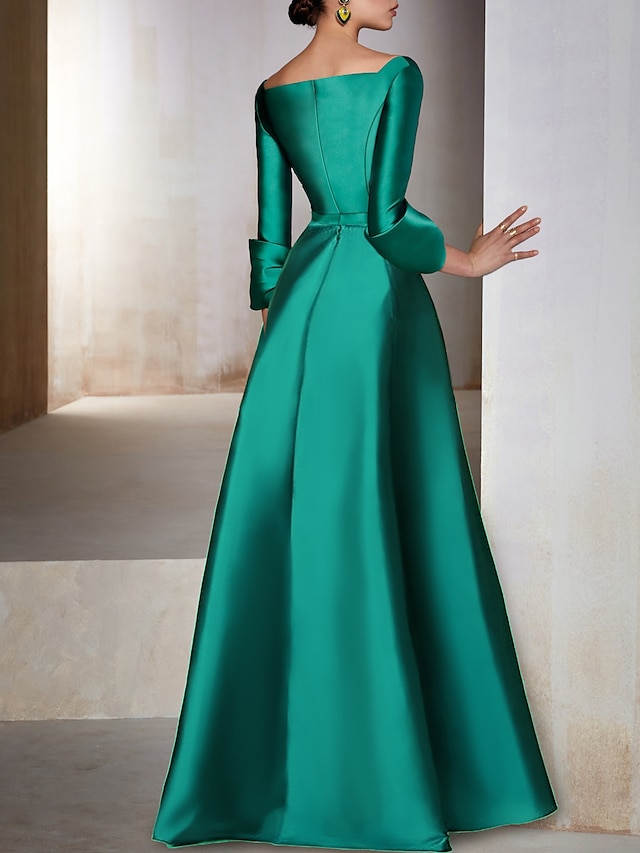 A-Line Evening Gown Elegant Dress Red Green Dress Formal Wedding Guest ...