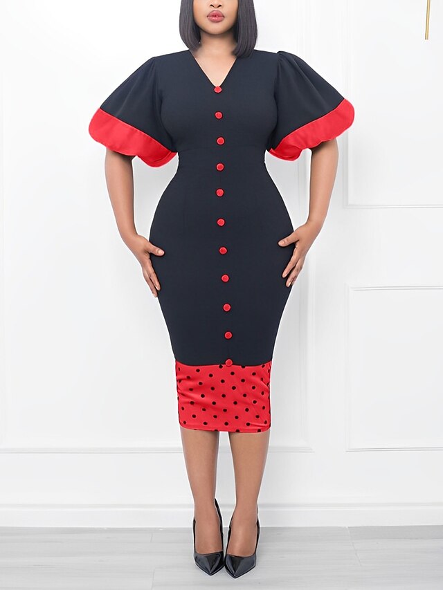 Women's Work Dress Sheath Dress Semi Formal Dress Elegant Midi Dress