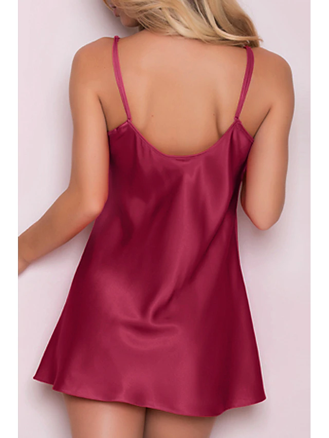 Backless Robe Women Women's Satin Sleepwear Satin Nightgown Robes Gown Nightgown Fashion ...