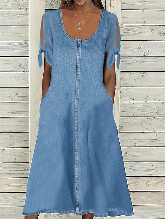 Women's Denim Dress Casual Dress Midi Dress Denim Classic Modern