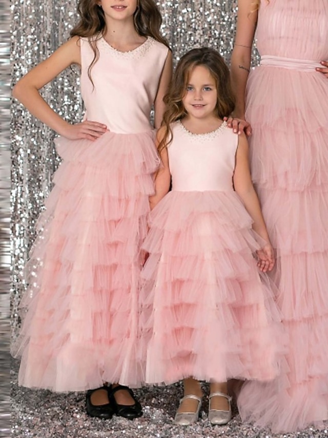Princess Ankle Length Flower Girl Dress Birthday Girls Cute Prom Dress