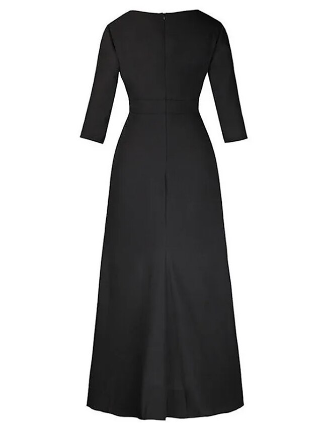 Women‘s Party Dress Swing Dress Long Dress Maxi Dress 3/4 Length Sleeve ...