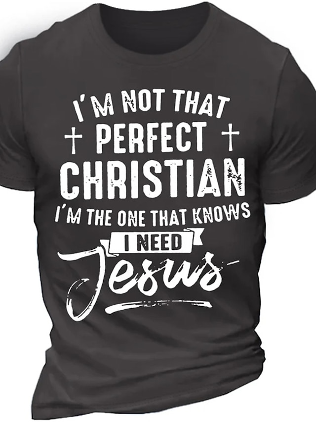  мужская рубашка с графическим принтом и буквенным принтом вера, черная, красная, темно-синяя футболка, смесь хлопка, базовая современная футболка с короткими рукавами, футболка с крестом, день рождения, я не такой уж идеальный, христианин, которому нужен 
