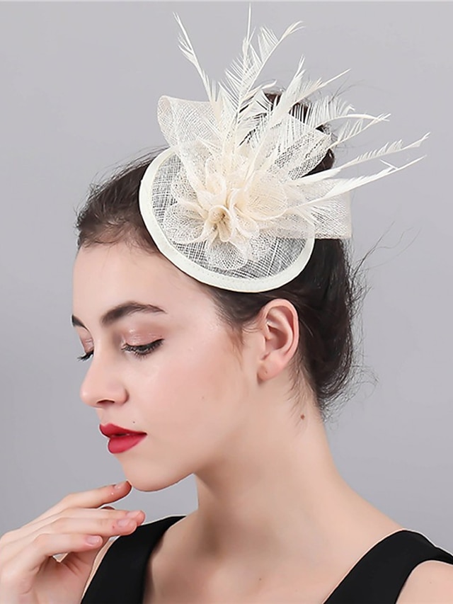  Fascinators Flax Kentucky Derby Horse Race Lady British With Feather Floral Headpiece Headwear