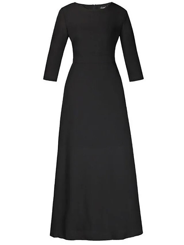 Women‘s Party Dress Swing Dress Long Dress Maxi Dress 3/4 Length Sleeve ...