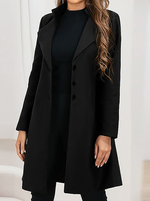 женское пальто официальное офисное повседневное осенне-зимнее длинное пальто стандартного кроя ветрозащитное теплое простое элегантное и роскошное базовая куртка с длинным рукавом однотонное оверсайз серое
