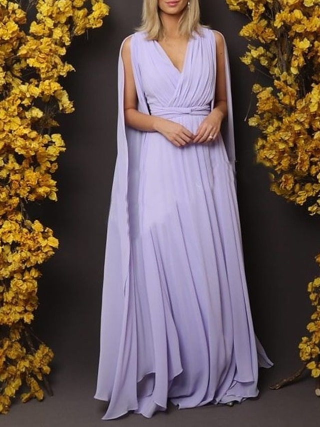 A-Line Evening Gown Elegant Jacquard Floral Dress Prom Floor Length Sleeveless V Neck with Slit Pocket Wedding Guest Dress