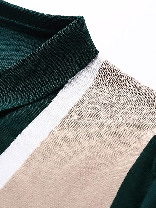 Men's Knit Polo Sweater Polo Shirt Outdoor Street Turndown Button Short