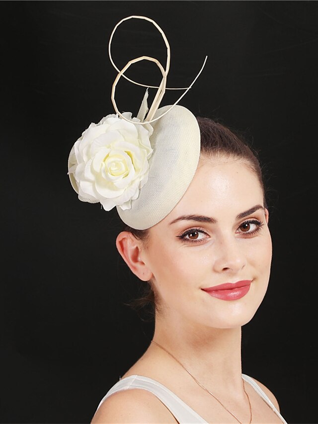  Fascinators Sinamay Wedding Kentucky Derby Lady Retro With Floral Headpiece Headwear
