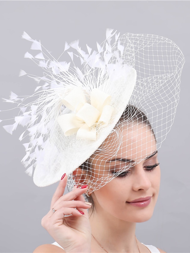 Fascinators Sinamay Wedding Kentucky Derby Lady Bridal With Feather ...