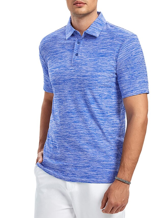 Men's Sport Polo Golf Shirt Business Casual Ribbed Polo Collar Classic