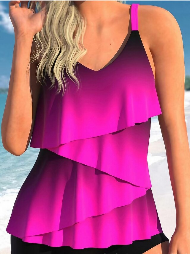 Dames Zwemkleding Tankini 2 stuks Normaal Zwempak 2stuks Meerlaags