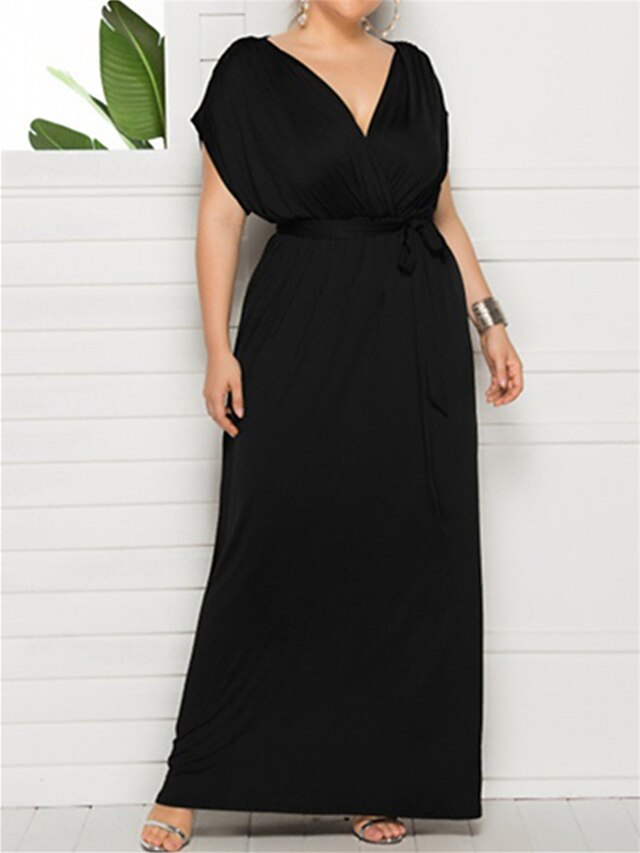 kvinders plus size flatterende kjoler æbleformet kjole bryllups