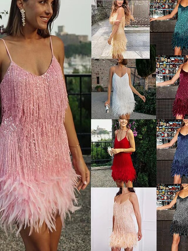 Sparkling Feather Dress